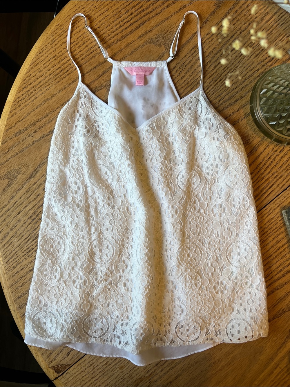 Lilly Pulitzer White Lace Flowy Tank